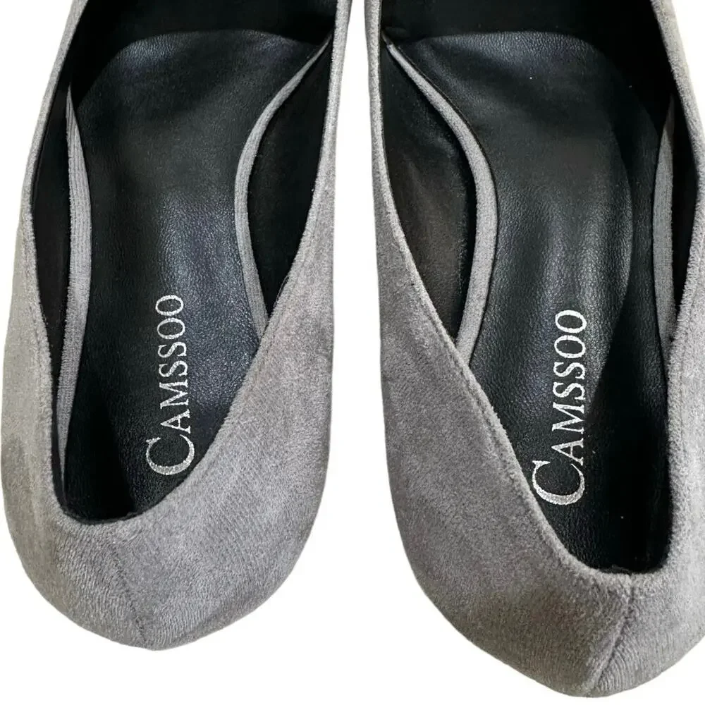 Camssoo 1.5” heels, light gray pointed toe pumps No wear size 10.5 - Picture 9 of 10